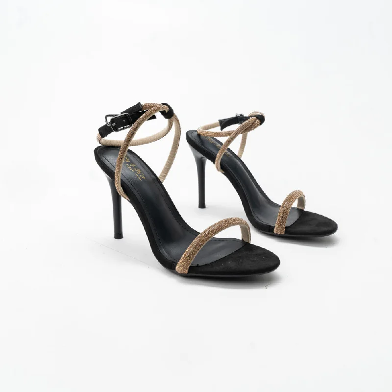 La Her Qxg16 Evening Shoe Black---Elegant Evening Heels for Weddings and Parties