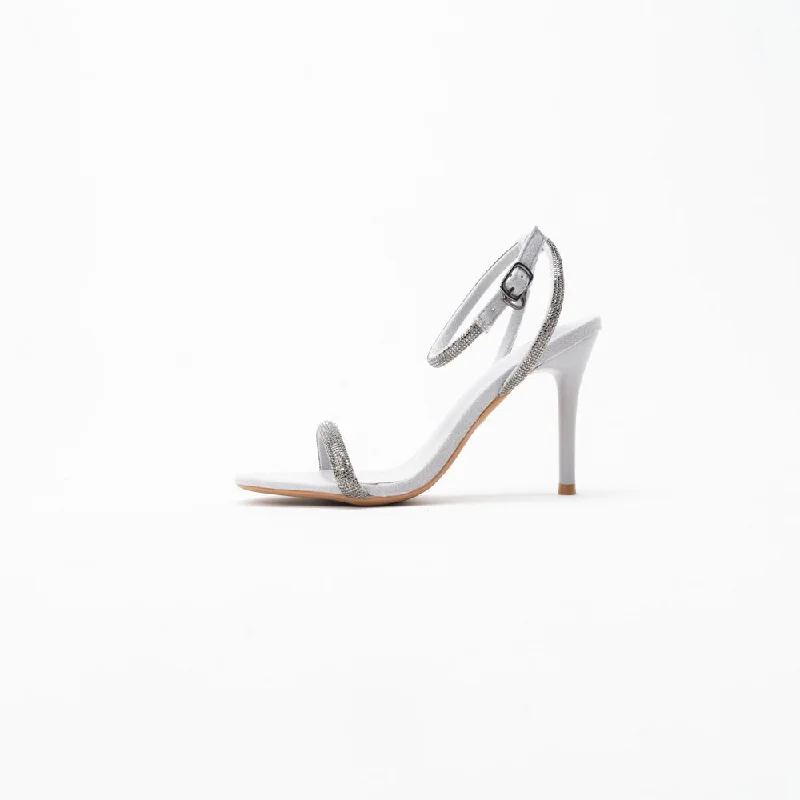 La Her Qxg16 Evening Shoe Silver---Elegant Evening Heels for Weddings and Parties