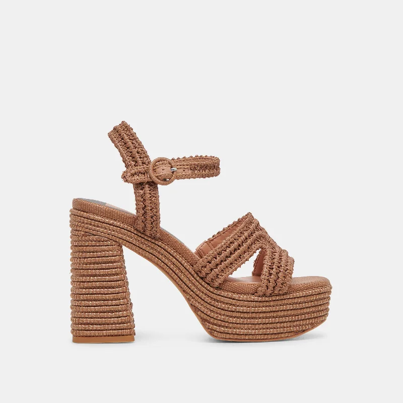 Stiletto Heel Pumps with Perfect Fit--LACYE HEELS BROWN WOVEN-Fashionable & Classic