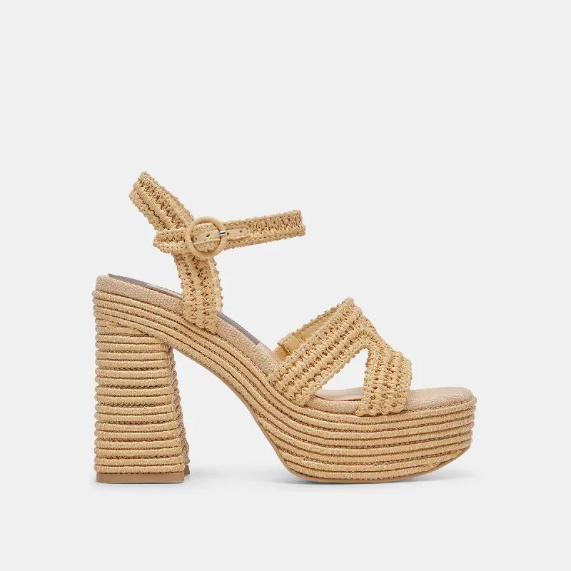 Stiletto Heel Pumps with Perfect Fit--LACYE HEELS NATURAL WOVEN-Fashionable & Classic