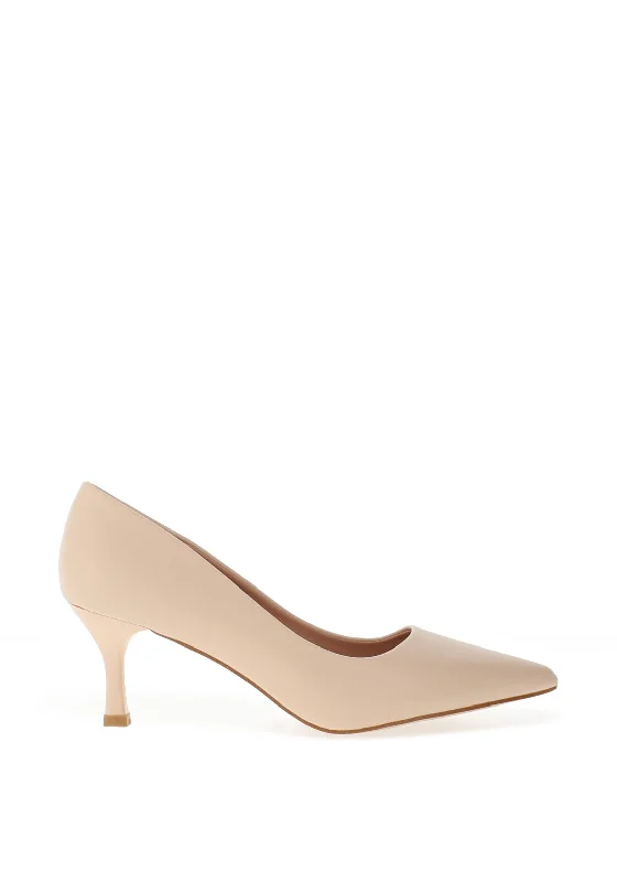 Stiletto Heel Pumps with Perfect Fit--Zen Collection Pointed Toe Heeled Shoes, Nude-Fashionable & Classic