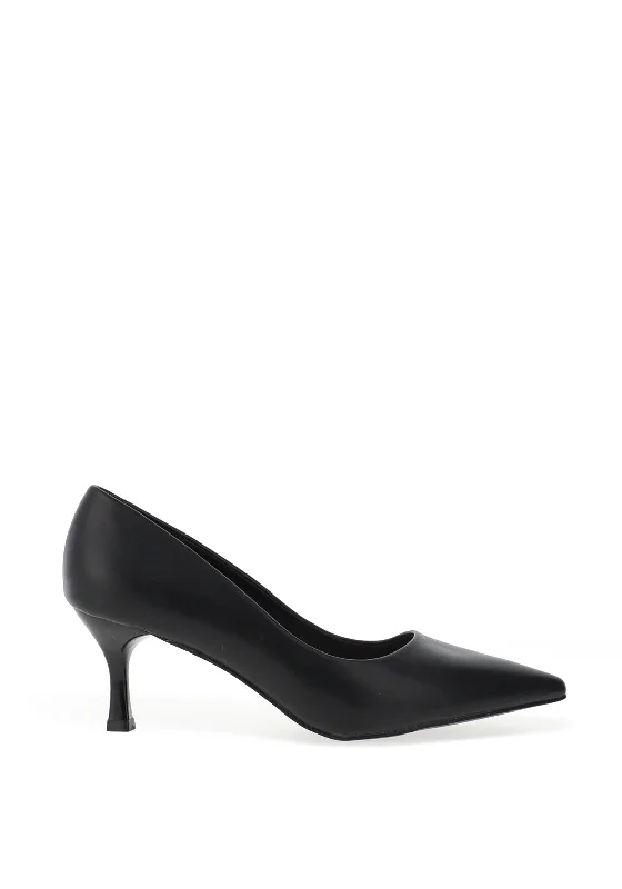 Stiletto Heel Pumps with Perfect Fit--Zen Collection Pointed Toe Heeled Shoes, Black-Fashionable & Classic