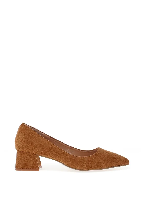 Stiletto Heel Pumps with Perfect Fit--Zen Collection Pointed Toe Heeled Shoe, Camel-Fashionable & Classic