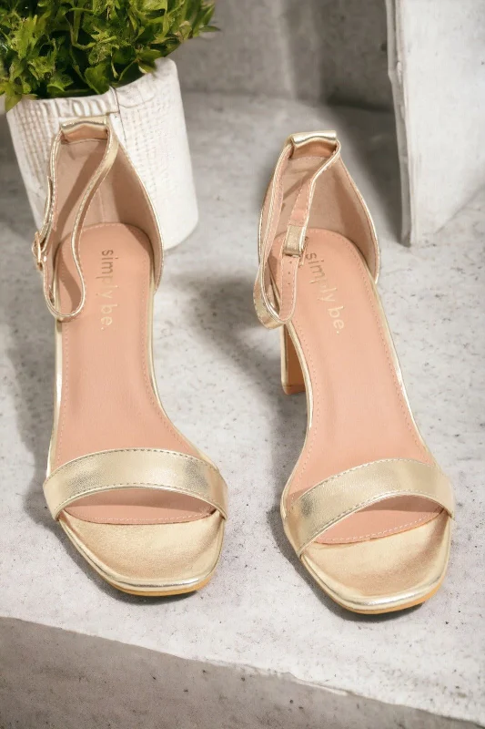 Ladies Gold Heel---Fashionable Kitten Heels for Date Night