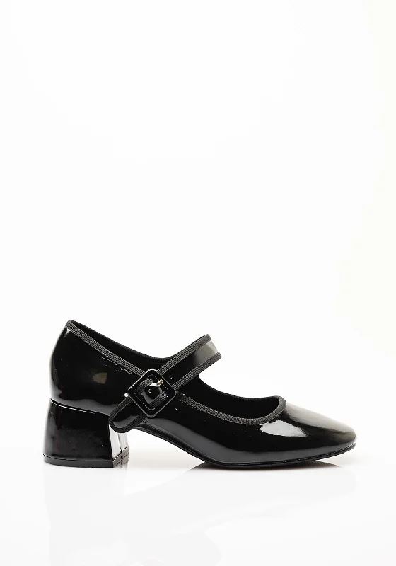 Trendy Chunky Heel Pumps for Casual Wear--Zen Collection Buckled Block Heels, Black