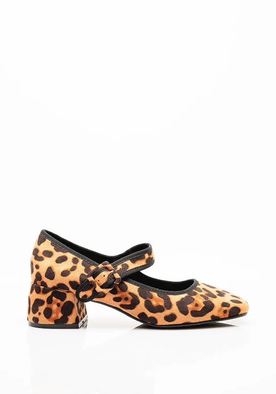 Trendy Chunky Heel Pumps for Casual Wear--Zen Collection Buckled Block Heels, Leopard Print