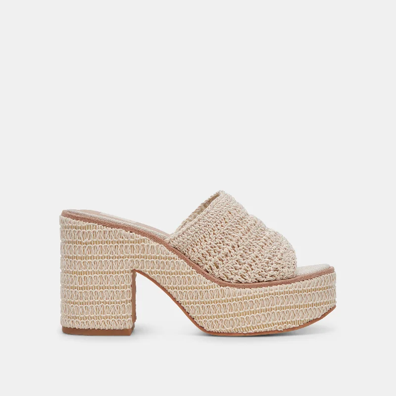 Stiletto Heel Pumps with Perfect Fit--LADIN HEELS IVORY WOVEN-Fashionable & Classic