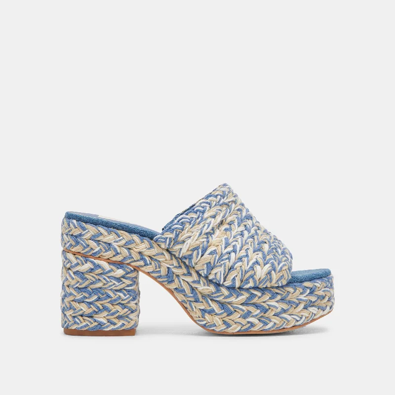 Stiletto Heel Pumps with Perfect Fit--LADY HEELS BLUE MULTI WOVEN-Fashionable & Classic