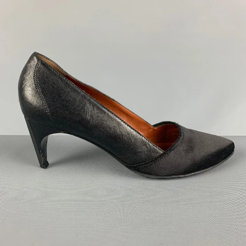 LANVIN Size 9 Black Satin Solid PumpsAffordable Satin Heels with a Luxe Touch