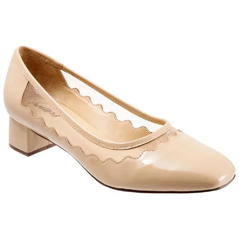 Sleek and Shiny Patent Pump Heels for a Polished Look--Trotters Lark Heel Nude Patent (Women's)