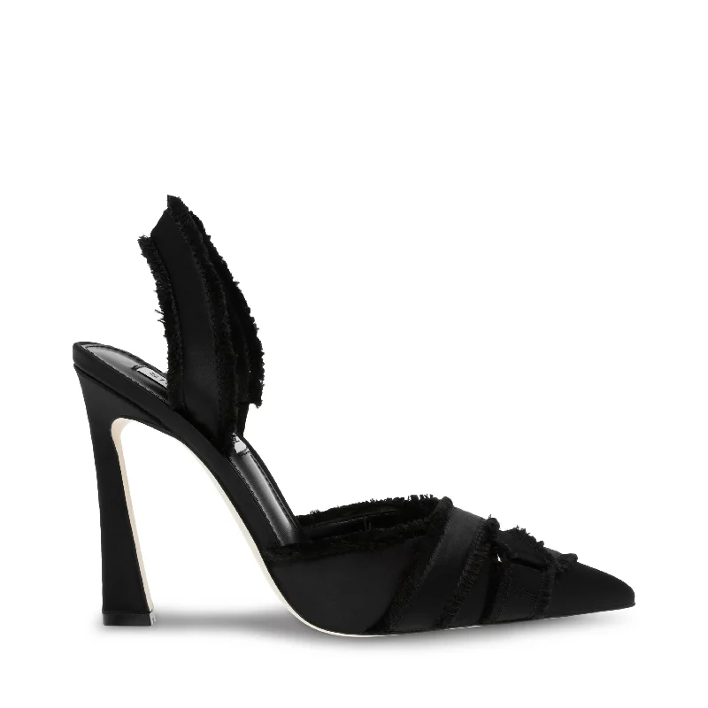 LARYSA BLACK SATINAffordable Satin Heels with a Luxe Touch