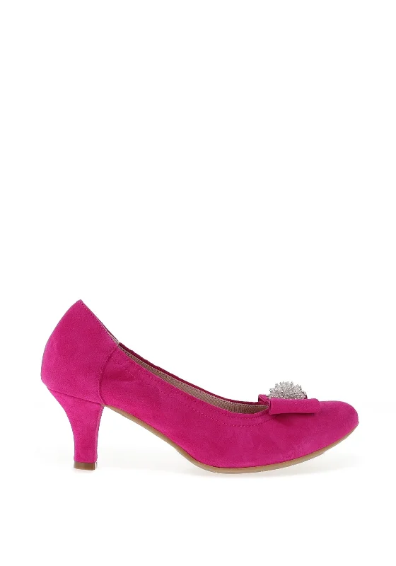 Le Babe Cluster Bow Low Heel Court Shoes, Magenta---Charming Bow Pumps for a Cute and Stylish Look