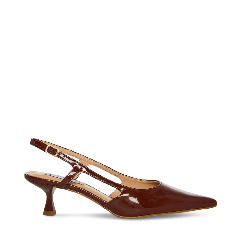 Versatile Heeled Sandals for Any Occasion---LEGACI BROWN PATENT