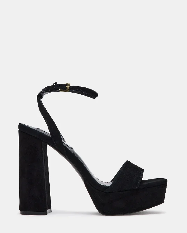 Affordable Suede Ankle Pumps for All-Day Wear--LESSA BLACK SUEDE