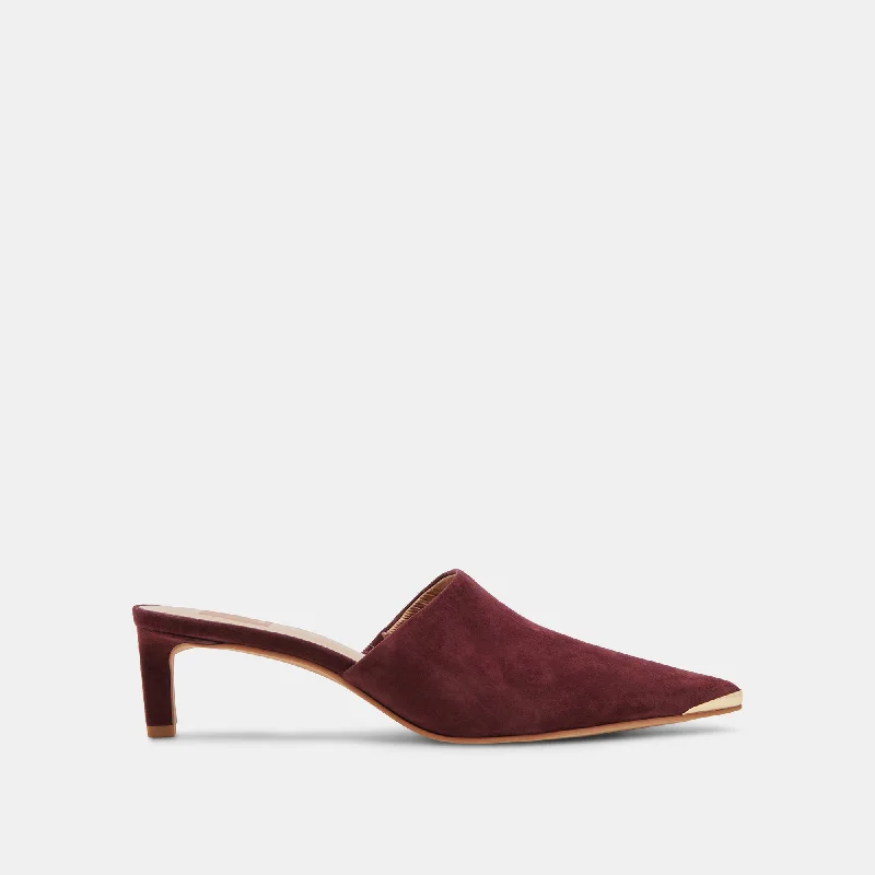 Affordable Suede Ankle Pumps for All-Day Wear--LEXY HEELS CRANBERRY SUEDE