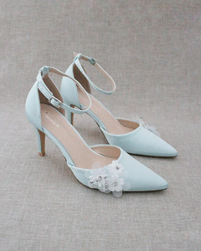 Satin Heel with Floral DetailAffordable Satin Heels with a Luxe Touch