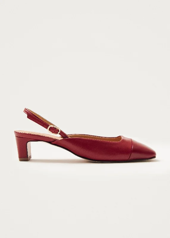 Lindy Bliss Red Leather Pumps---Comfortable Leather Pumps for Office and Everyday Wear