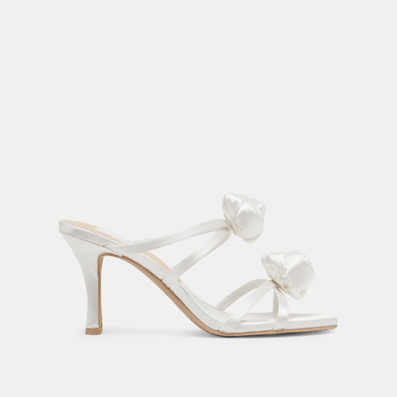 LINZY HEELS TRUE WHITE SATINAffordable Satin Heels with a Luxe Touch