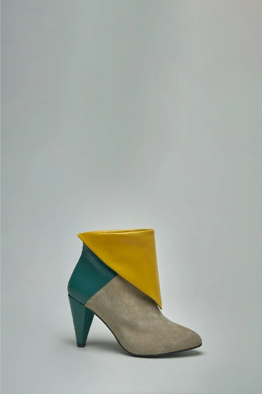 Lise Beige – green – honey yellow---Fashionable Kitten Heels for Date Night