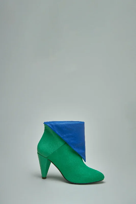 Lise Grass green – royal blue---Fashionable Kitten Heels for Date Night