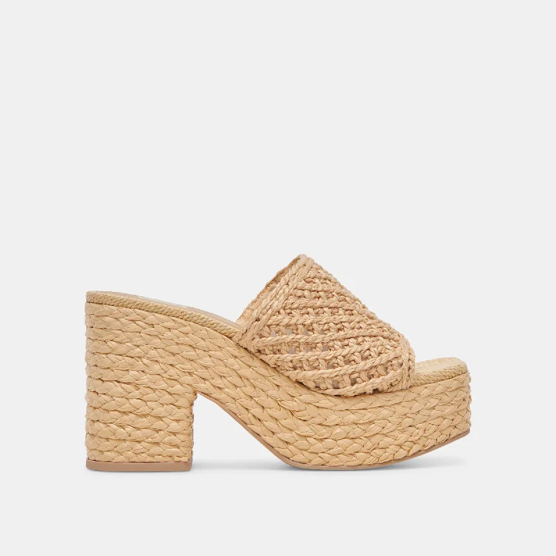 Stiletto Heel Pumps with Perfect Fit--LISHA HEELS LT NATURAL RAFFIA-Fashionable & Classic