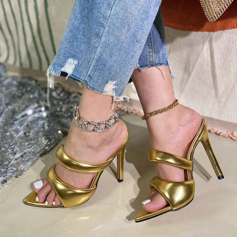 Stiletto Heel Pumps with Perfect Fit--Liyke  Pointed Toe Gold High Heels-Fashionable & Classic