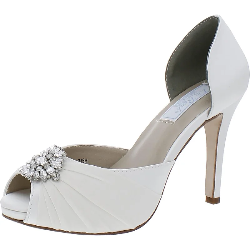 Trendy Peep Toe Platform Heels Crafted from Genuine Leather--Liz Rene Signature Womens Coralie Embellished Peep Toe Pumps