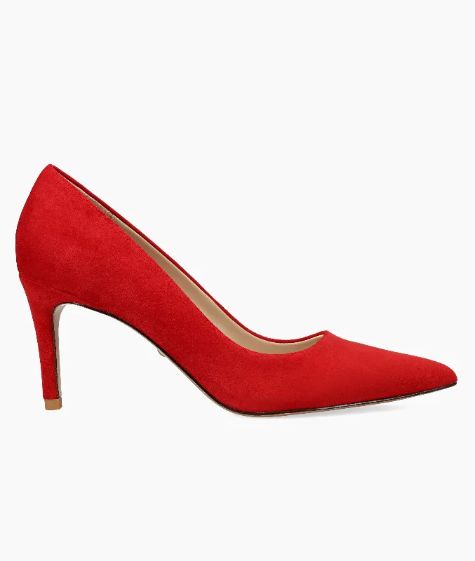 Lizel Mid Heel - Red---Fashionable Kitten Heels for Date Night