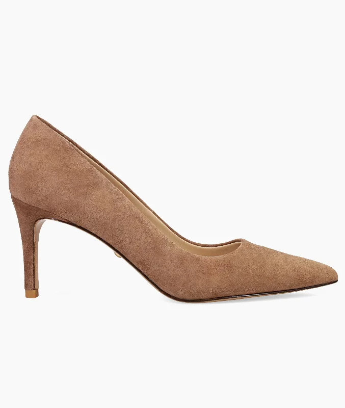 Lizel Mid Heel - Taupe---Fashionable Kitten Heels for Date Night