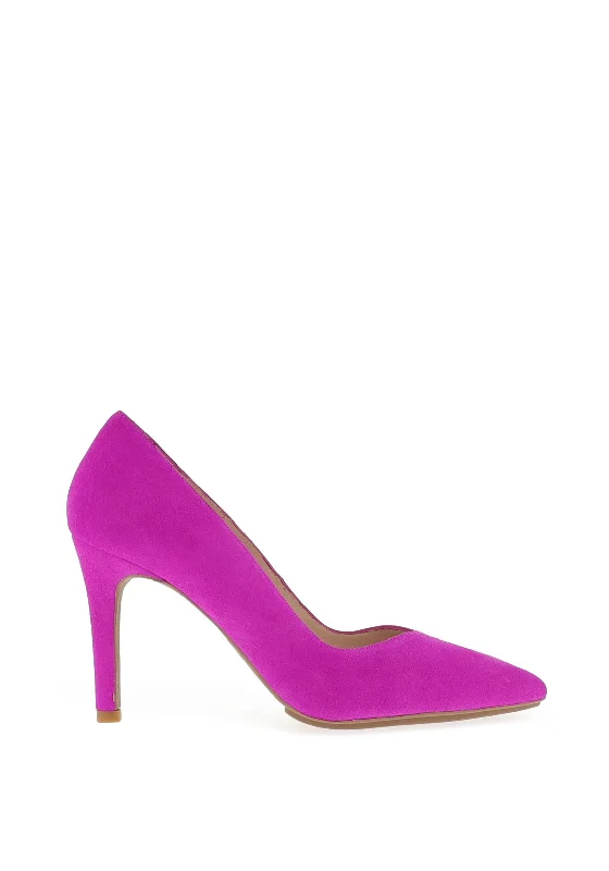 Affordable Suede Ankle Pumps for All-Day Wear--Lodi Rabot Suede Court Shoes, Fuchsia