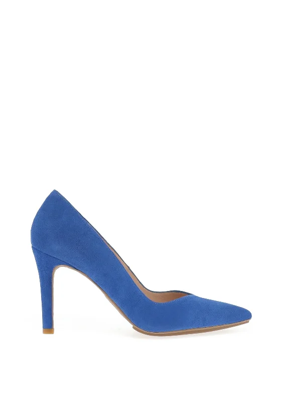 Affordable Suede Ankle Pumps for All-Day Wear--Lodi Rabot Suede Court Shoes, Azure Blue