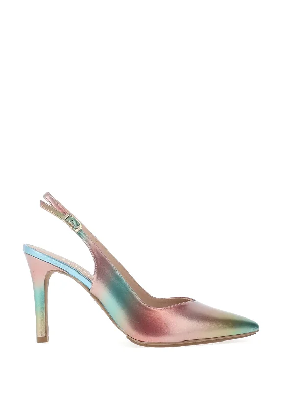 Lodi Raian Sling Back Rainbow Ombre Court Shoes, Multi---Charming Bow Pumps for a Cute and Stylish Look