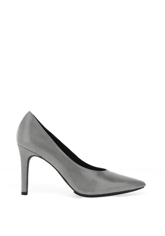 Versatile Heeled Sandals for Any Occasion---Lodi Rinata Marble Effect Heels, Grey