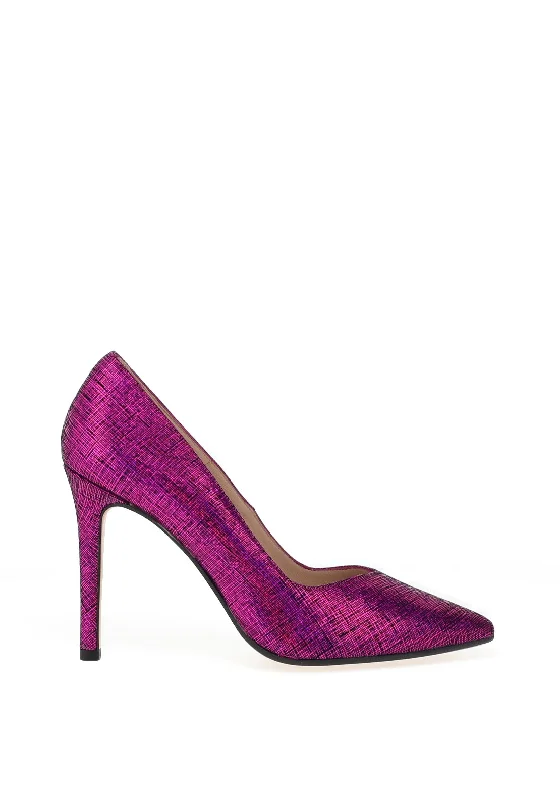 Lodi Victory Sequin Glitter High Court Shoes, Magenta---Trendy Glitter Heels for a Glamorous Look