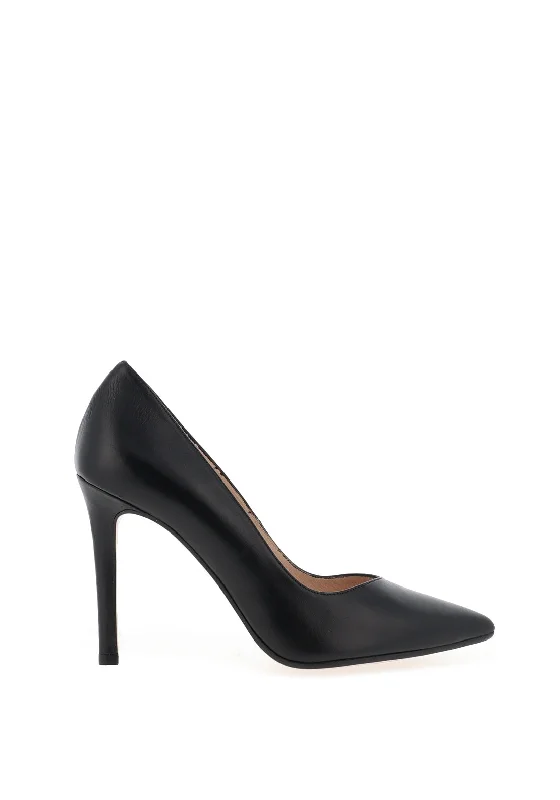 Lodi Victory Leather High Court Shoes, Black---Comfortable Leather Pumps for Office and Everyday Wear