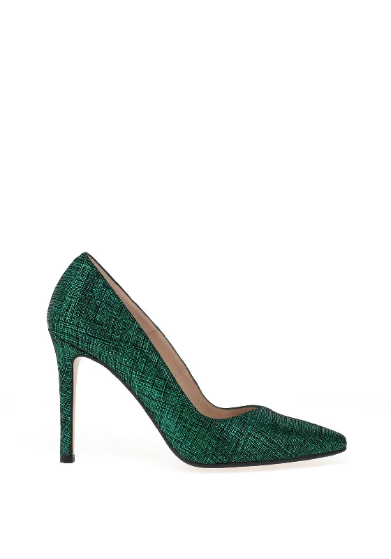 Lodi Victory Sequin Glitter High Court Shoes, Green---Trendy Glitter Heels for a Glamorous Look