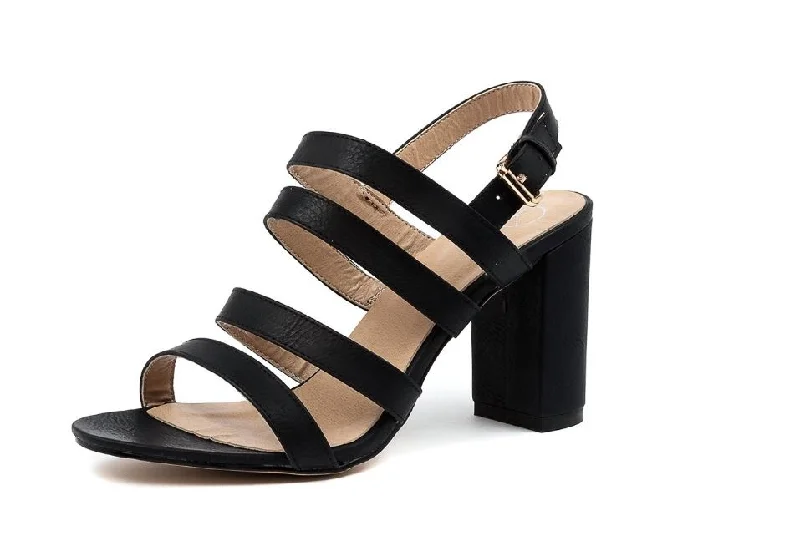 Trendy Chunky Heel Pumps for Casual Wear--LOLLI-W 4 STRAPS Block Heels