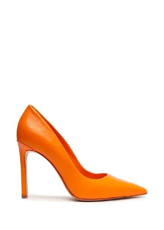 Stiletto Heel Pumps with Perfect Fit--Lou Pump - Bright Orange-Fashionable & Classic