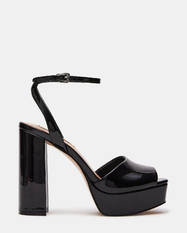 Versatile Heeled Sandals for Any Occasion---LOURDES BLACK PATENT