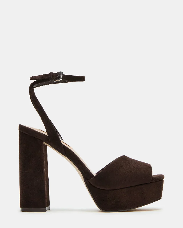 Affordable Suede Ankle Pumps for All-Day Wear--LOURDES CHOCOLATE BROWN SUEDE