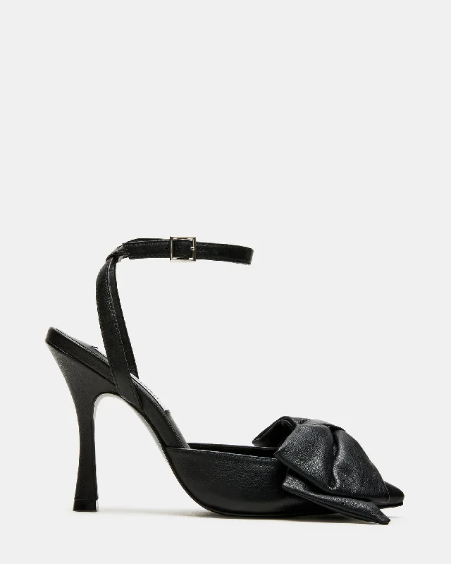 LOVELLA BLACK LEATHER---Comfortable Leather Pumps for Office and Everyday Wear