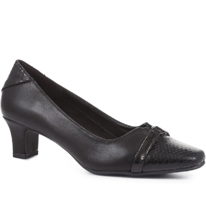 Stiletto Heel Pumps with Perfect Fit--Low Heeled Court Shoes - WBINS36136 / 322 937-Fashionable & Classic