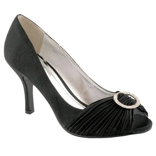 Versatile Heeled Sandals for Any Occasion---Lunar Womens/Ladies Sienna Diamante Court Shoes