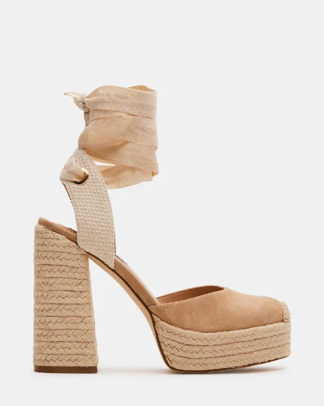 Affordable Suede Ankle Pumps for All-Day Wear--LUVLEY TAN SUEDE