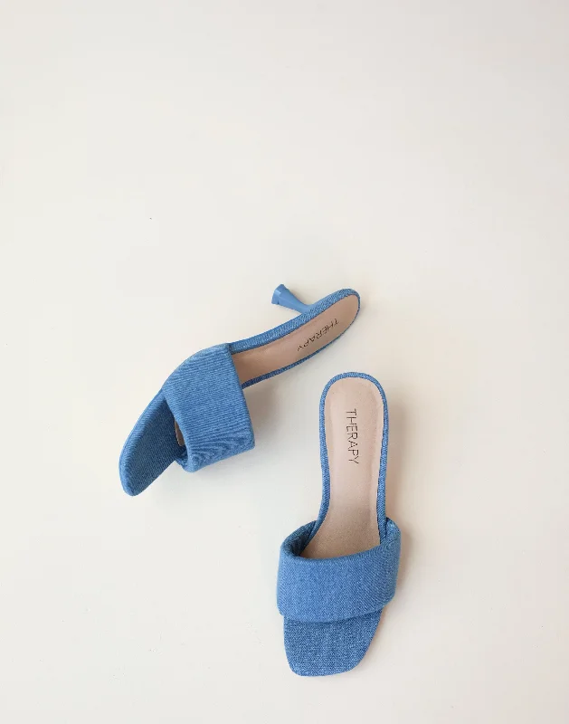 Stiletto Heel Pumps with Perfect Fit--Luxe Heels (Blue Denim) - By Therapy-Fashionable & Classic