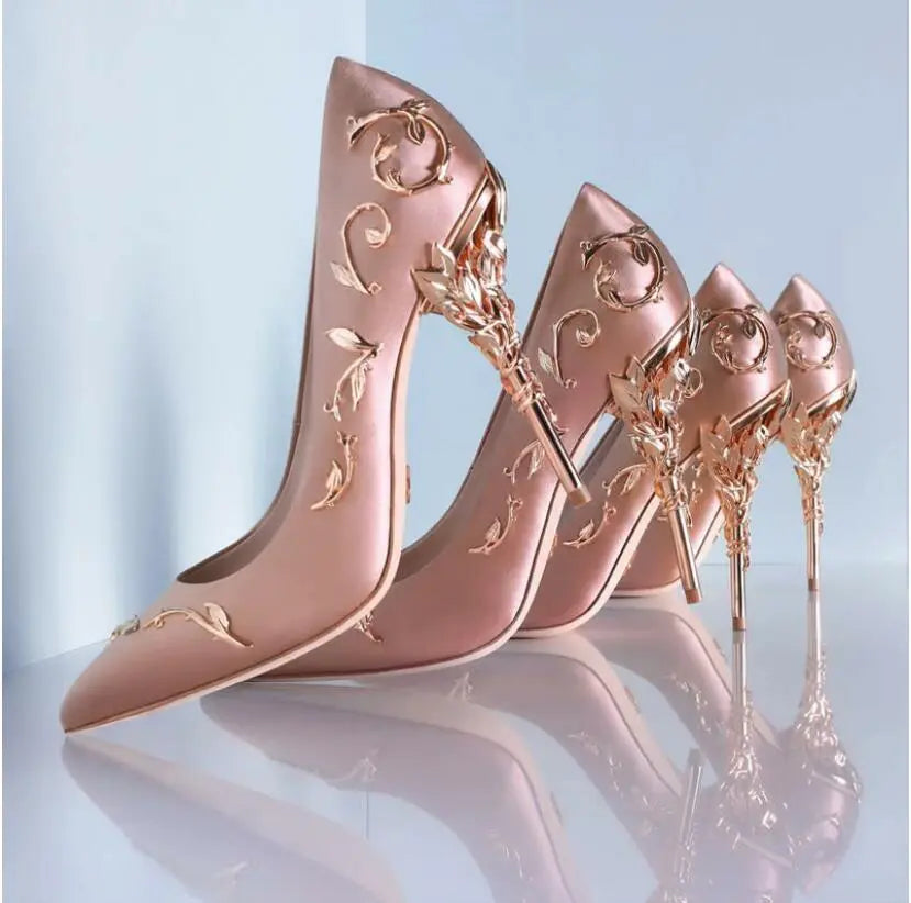 Versatile Heeled Sandals for Any Occasion---Luxury Women Shoes White pointe shoes Flower Heel Wedding Shoes Women Elegant Silk Brand Design heel Ladies high heels