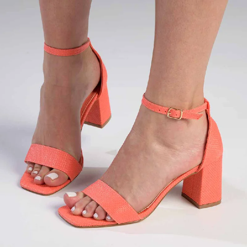 Madison Galia Heel - Coral---Fashionable Kitten Heels for Date Night