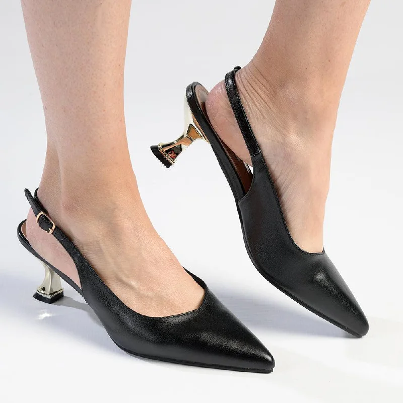 Madison Jamison Kitten Heels - Black---Fashionable Kitten Heels for Date Night