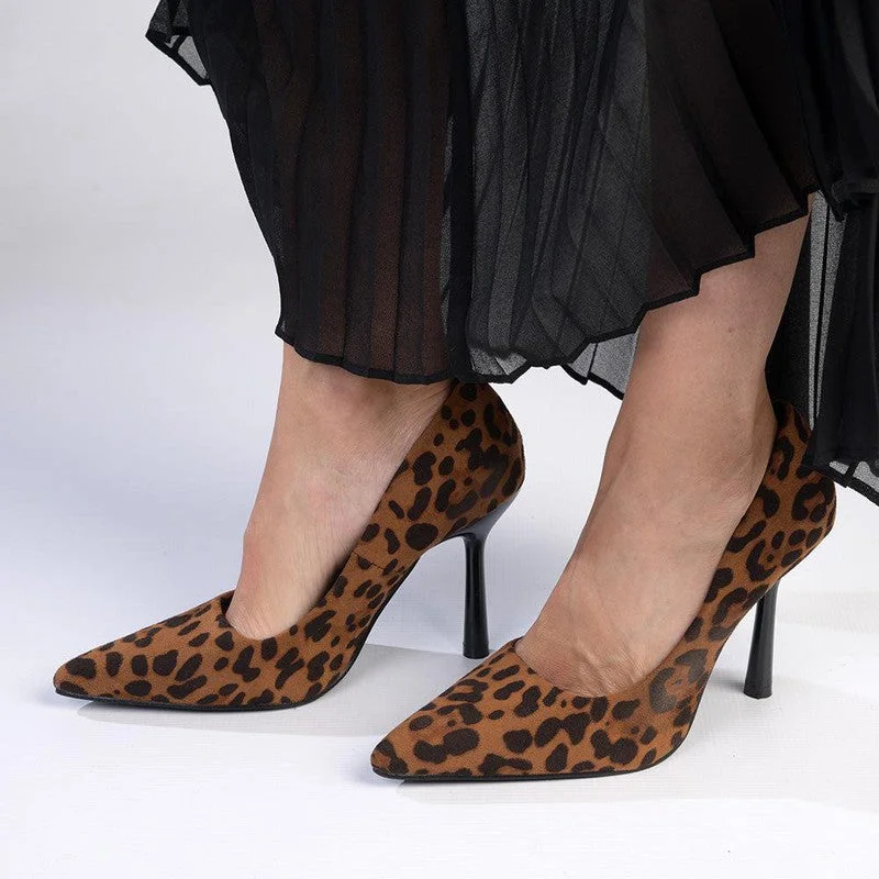 Madison Lila 4 Hourglass Heels - Leopard---Fashionable Kitten Heels for Date Night