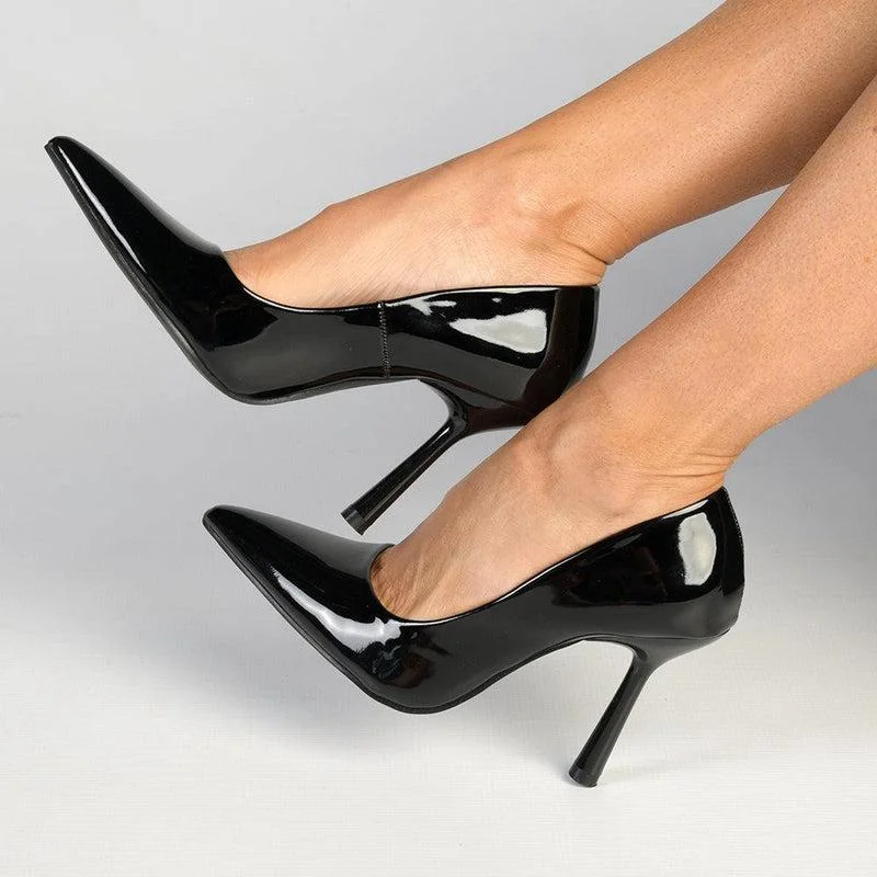 Madison Lila 5 Court with Hourglass Heel - Black---Fashionable Kitten Heels for Date Night